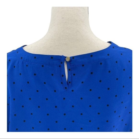 Merona Short Sleeve Keyhole Polka Dot Blouse Sz L - Picture 4 of 8